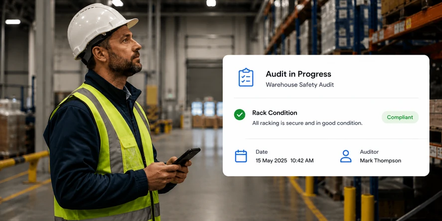 Audit and inspection checklist for scheduling and completing workplace audits from any device