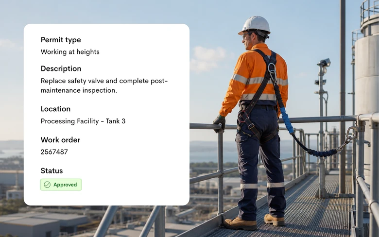 Permit to work approval flow for issuing and tracking permits on hazardous tasks
