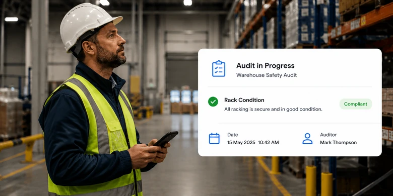 Audit and inspection checklist for scheduling and completing workplace audits from any device