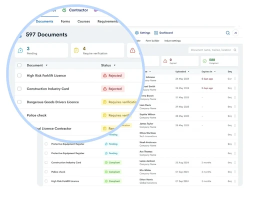 Document compliance tracking preview