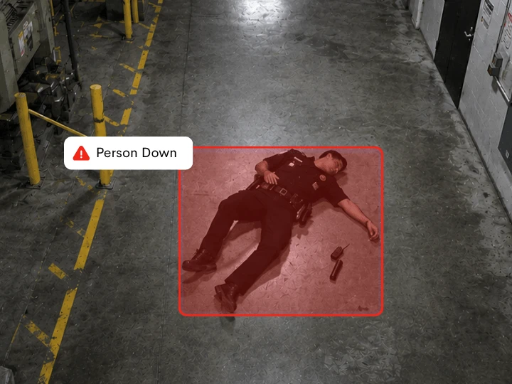CCTV detecting a person on the ground