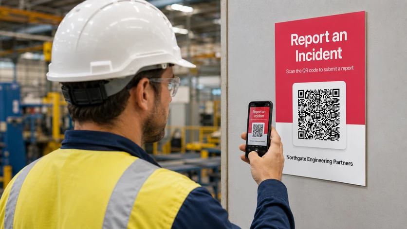 Onsite incident report submitted via QR code with photos and details