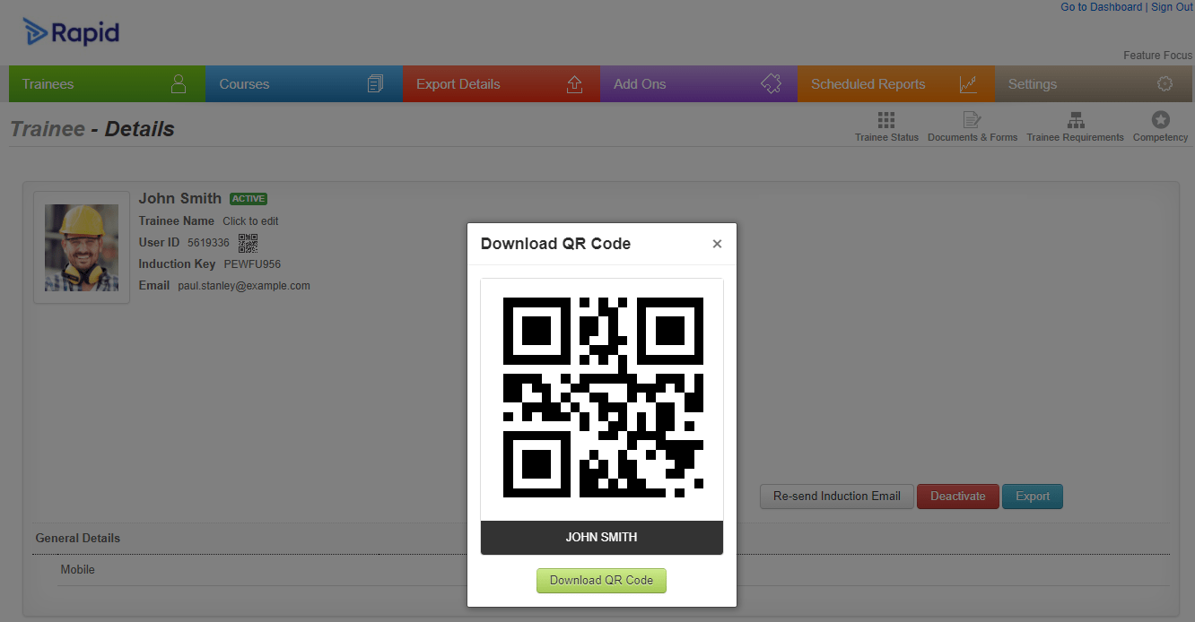 Print out your contactless QR codes