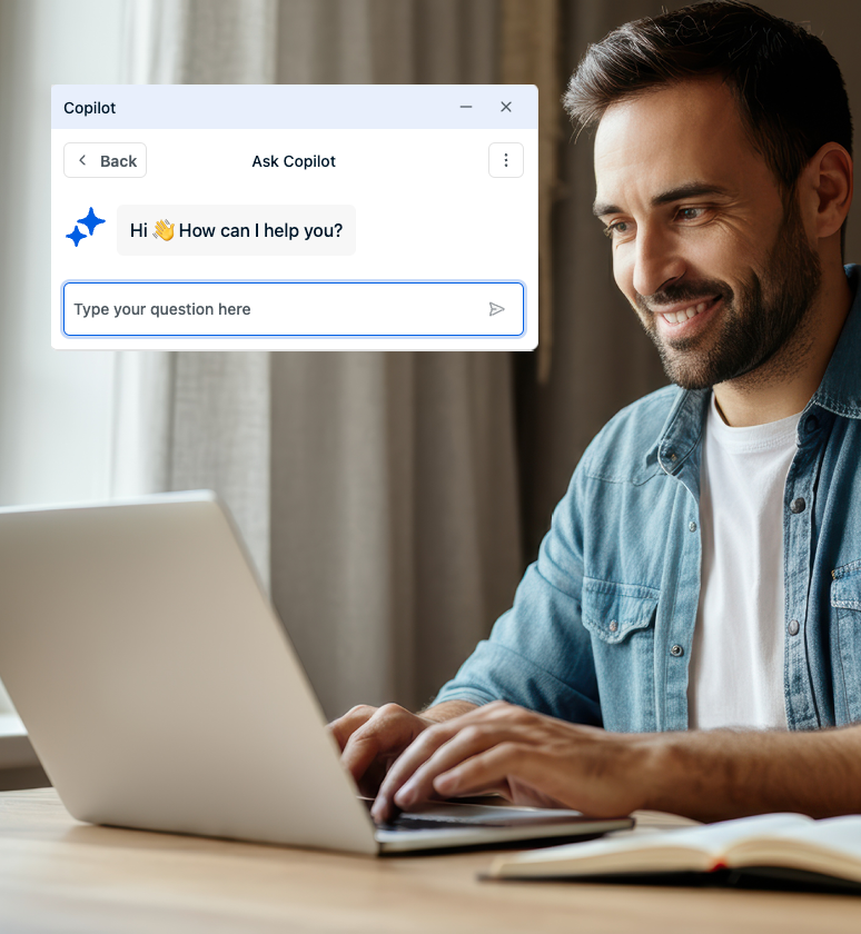 Man using AI to help him